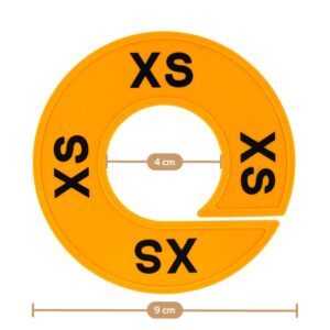 Maatring 9cm oranje bedrukt XS