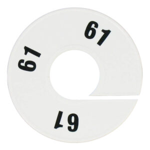 Maatring wit zwart maat 61