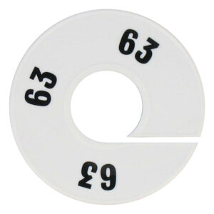 Maatring wit zwart maat 63