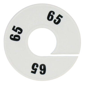 Maatring wit zwart maat 65