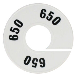 Maatring wit zwart maat 650