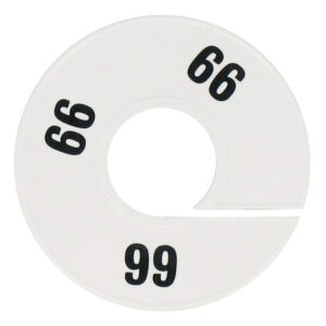 Maatring wit zwart maat 66