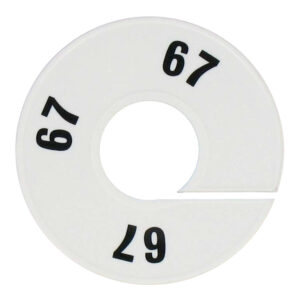 Maatring wit zwart maat 67