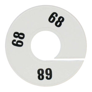 Maatring wit zwart maat 69