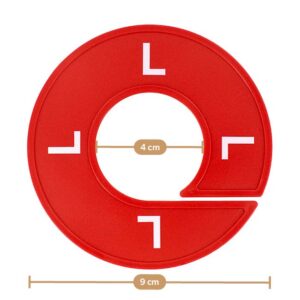 Maatring 9cm rood bedrukt L