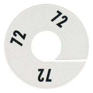 Maatring wit zwart maat 72