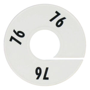 Maatring wit zwart maat 76