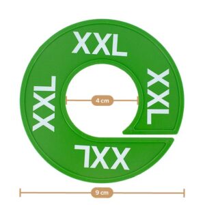 Maatring 9cm groen bedrukt XXL
