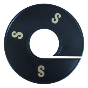 Maatring zwart goud S