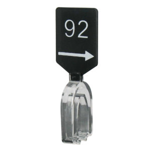 Maatbordje zwart wit met pijl maat 92