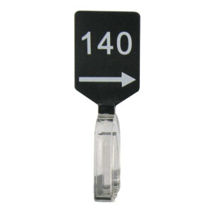 Maatbordje zwart wit met pijl maat 140