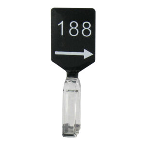 Maatbordje zwart wit met pijl maat 188