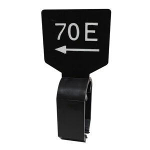 Maataanduider zwart wit 70E met pijl