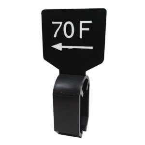 Maataanduider zwart wit 70F met pijl