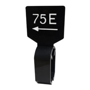 Maataanduider zwart wit 75E met pijl