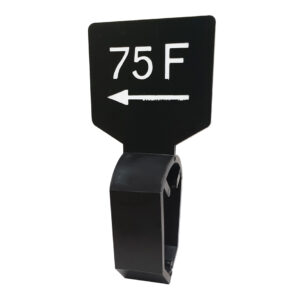 Maataanduider zwart wit 75F met pijl