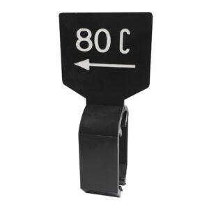 Maataanduider zwart wit 80C met pijl