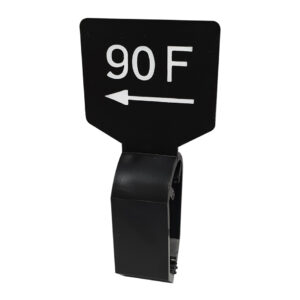 Maataanduider zwart wit 90F met pijl