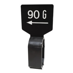 Maataanduider zwart wit 90G met pijl