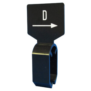 Maataanduider zwart wit D met pijl