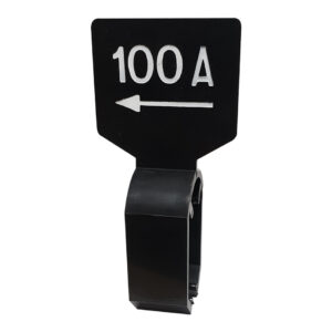 Maataanduider zwart wit 100A met pijl