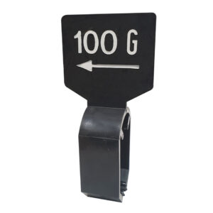 Maataanduider zwart wit 100G met pijl