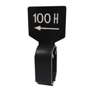 Maataanduider zwart wit 100H met pijl