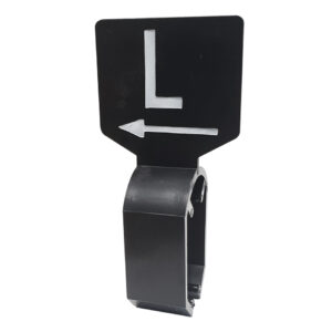 Maataanduider zwart wit L met pijl