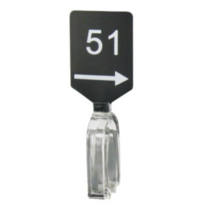 Maatbordje zwart wit met pijl maat 51