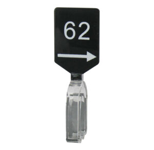 Maatbordje zwart wit met pijl maat 62