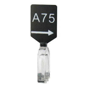 Maatbordje zwart wit met pijl maat A75