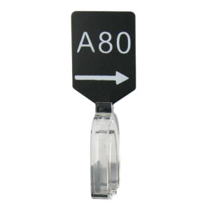 Maatbordje zwart wit met pijl maat A80