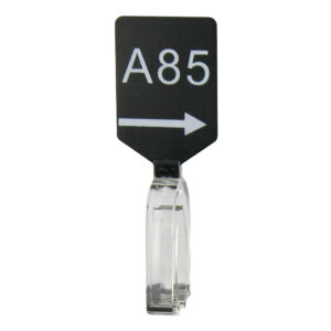 Maatbordje zwart wit met pijl maat A85