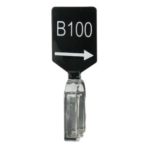 Maatbordje zwart wit met pijl maat B100