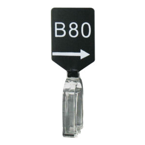 Maatbordje zwart wit met pijl maat B80