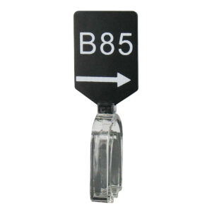 Maatbordje zwart wit met pijl maat B85