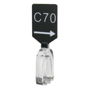 Maatbordje zwart wit met pijl maat C70