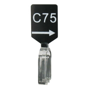 Maatbordje zwart wit met pijl maat C75