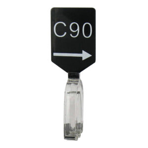 Maatbordje zwart wit met pijl maat C90