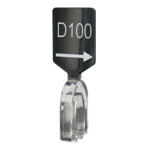 Maatbordje zwart wit met pijl maat D100