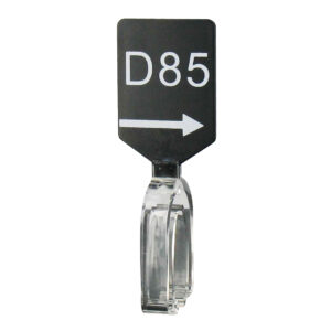 Maatbordje zwart wit met pijl maat D85