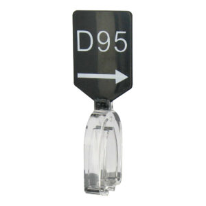 Maatbordje zwart wit met pijl maat D95