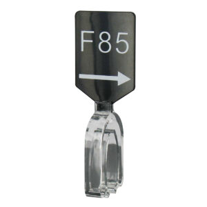 Maatbordje zwart wit met pijl maat F85