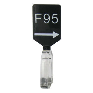 Maatbordje zwart wit met pijl maat F95