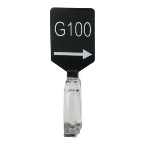 Maatbordje zwart wit met pijl maat G100