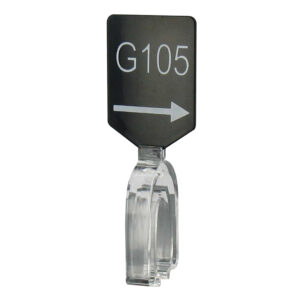 Maatbordje zwart wit met pijl maat G105