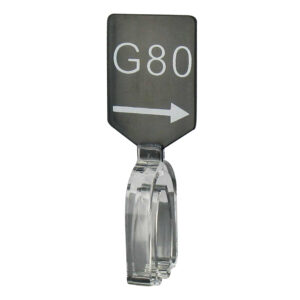 Maatbordje zwart wit met pijl maat G80