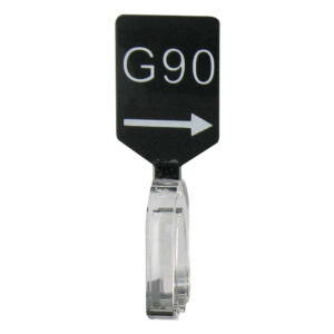 Maatbordje zwart wit met pijl maat G90