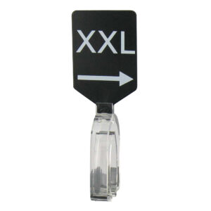 Maatbordje zwart wit met pijl maat XXL