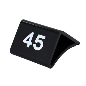 Glasplaat maataanduider 45 zwart wit